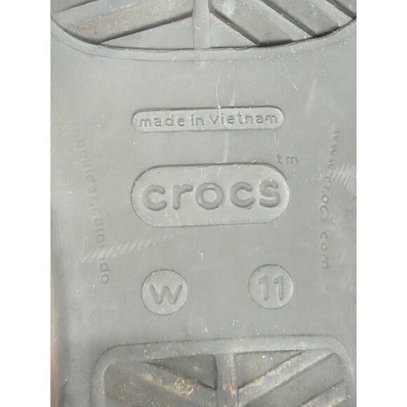 Crocs Black Sanrah Beveled Circle Low Wedge Flip Flop Thong Sandal Shoe Size 11 - Picture 10 of 16